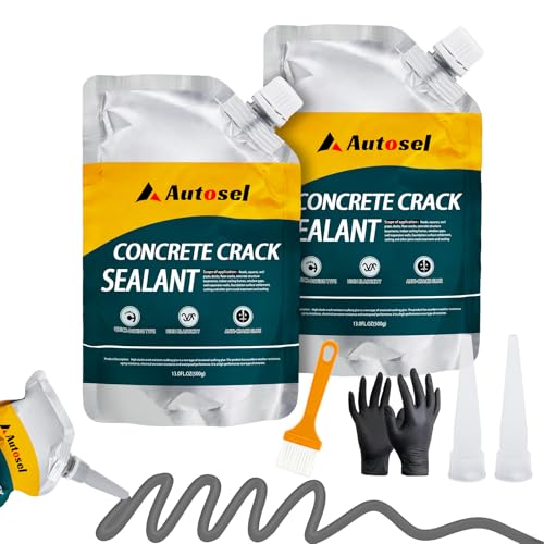 Concrete Crack Filler, High Elasticity Cement Crack Repair Sealant, Self-Leveling Waterproof Caulking Glue for Driveways, Walkways, Patios, Outdoor Concrete Joint Repair-2 PCS