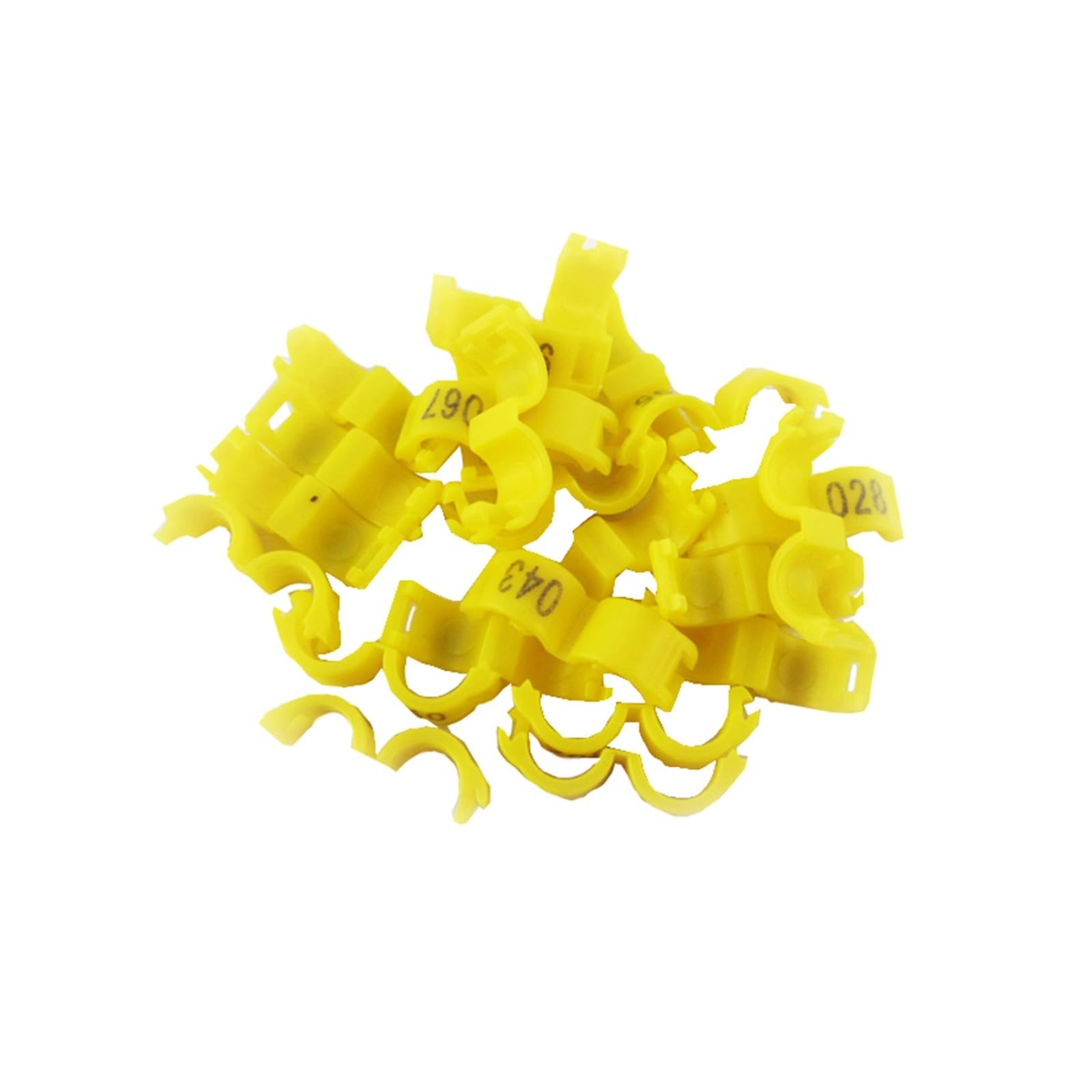 Bird Clip On Leg Foot Rings 20Pcs，for Canary Pigeon Small Parrot Budgie Lovebird,Inner Diameter 2.7mm 3mm 4mm 4.5mm 5mm(YELLOW,3mm)
