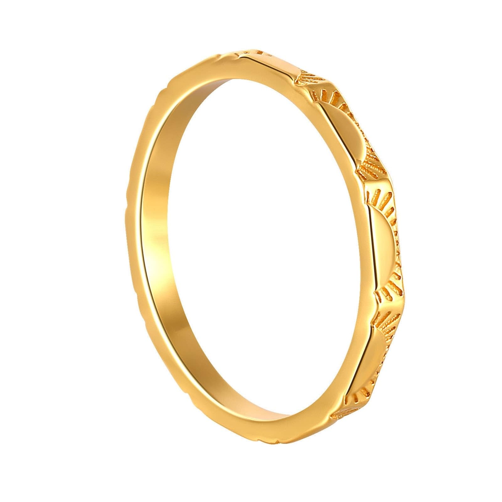Alliances en or jaune 9 K/14 carats - Au375/585 - En or jaune véritable - Tailles 47 à 62