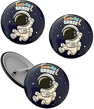 Le Delite 10 Pieces Space Theme Badges, Birthday Supplies, Return Gifts For Kids Accessories, Party Items, Button Badge Decorate Bags, Pouch/Stationery Supplies