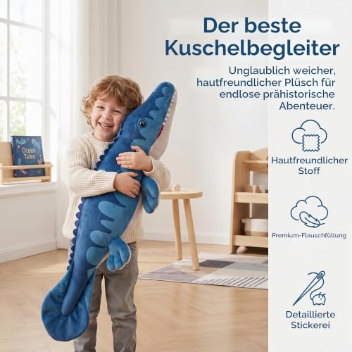 Tiny Heart Mosasaurus Dinosaurier Plüschtier - Realistisches Stofftier, Niedliches und Weiches Geschenk für Kinder… – Ansicht 2