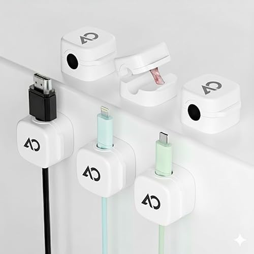 Organizador de cables, clips magnéticos de alta calidad para escritorio, gestión de cables adhesivos debajo del escritorio, accesorios esenciales de