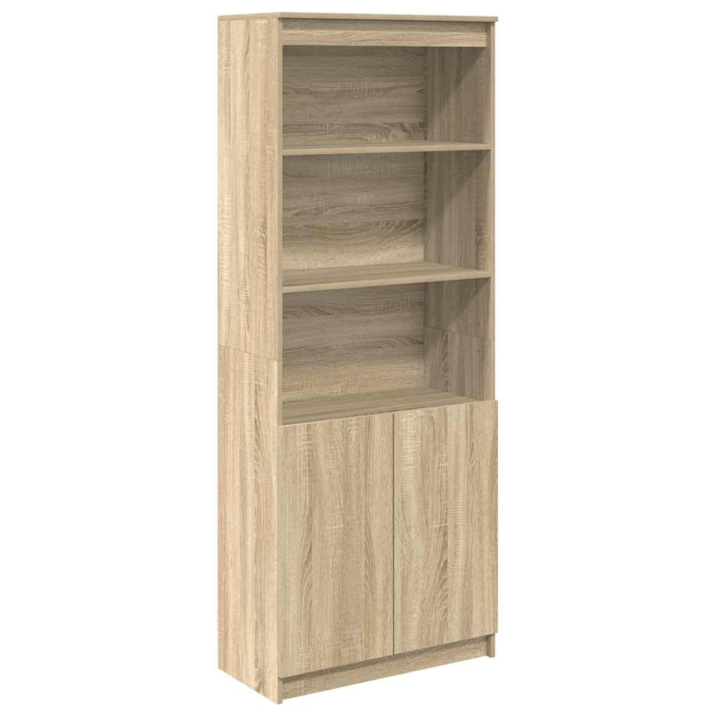 Aparador de madera de roble Sonoma, 70 x 35 x 180 cm, para salón, pasillo, cocina
