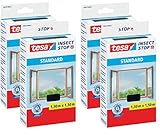 Hohe UV-Beständigkeit. tesa Fliegengitter für Fenster, Standard Qualität, anthrazit, durchsichtig, 1,3m x 1,5m (1,3m:1,5m / 4er Pack, schwarz)