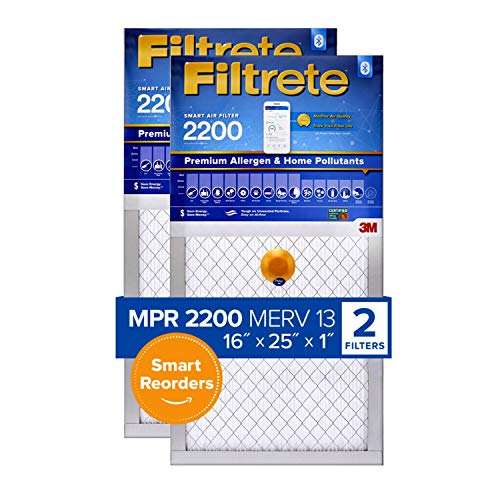 Filtrete 16x25x1 Smart Replenishable AC Furnace Air Filter, MPR 2200, Premium Allergen & Home Pollutants, 2-Pack (exact dimensions 15.72 x 24.72 x 1.1),S-EA01-2PK-6E