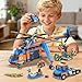 HOGOKIDS City Jungle Adventurer Helicopter Building Set - Forest Animal Rescue Airplane Truck Car Crocodile Brown Bear Wildlife Building Blocks Toy for Kids Boys Ages 8-12Year (1392PCS)