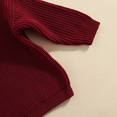 Kids Toddler Baby Girls Boys Sweater Long Sleeve Knitted Pullover Tops Solid Color Sweatshirts Fall Winter Clothes4