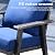 HOOOWOOO Outdoor Patio Conversation Set of 2 Pieces with Modern Outdoor Couch 3-Seat Sofa Coffee Table Wicker Outdoor Furniture Bistro Set for All Weather,Navy Blue Cushion