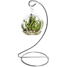 6 Inch Silver Ornament Display Stand, Metal Ornament Hanger Stand for Hanging Glass Globe, Air Plant Terrarium, Christmas Ornament, Witch Ball, Home Office Wedding Decoration Sliver