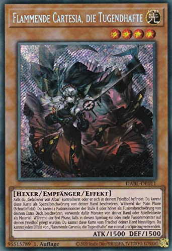 DABL-DE011 - Flammende Cartesia, die Tugendhafte - Secret Rare - Deutsch - 1. Auflage - im Set mit Ultrapro Toploader - Yugioh