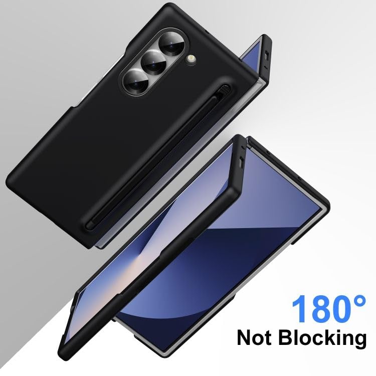 Image of amazon basics S Pen Slider Case for Samsung Galaxy Z Fold 7 - Premium Hinge-Free One-Piece Armor, Integrated Stylus Slider, Matte Black