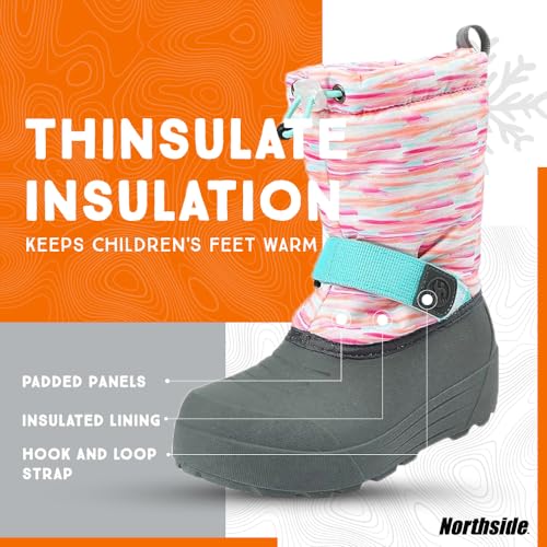 Image of Northside Frosty Insulated Winter Snow Boots for Girls and Boys with Rugged, Water Resistant Nylon Upper, Quick-Drying Lining, Removable EVA Insole, and Durable TPR Outsole