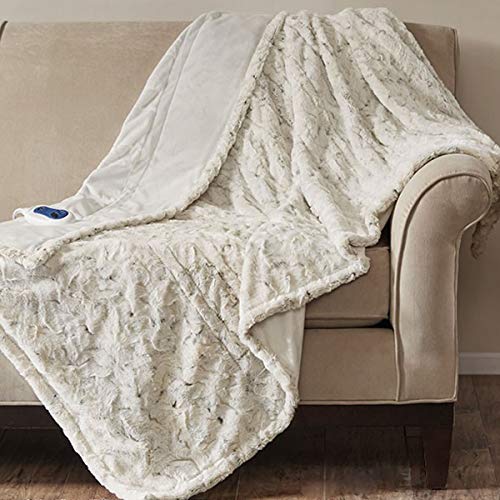 BLACK FOREST DECOR North Bend Oversized Heated Throw - Snow Leopard