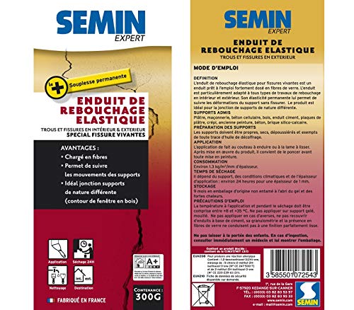 Semin Fibrelastic Elastische Afdichtingscoating, glasvezel voor levende scheuren, buiten, tube van 300 g - Afbeelding 7