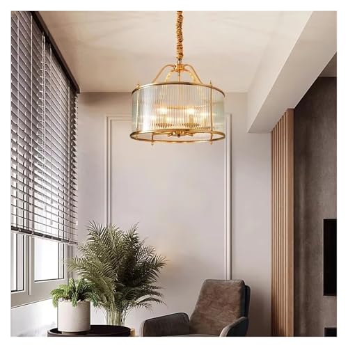 Lámpara de araña Moderna de Lujo de Cristal Dorado y Cobre para Sala de Estar, Comedor, Dormitorio, decoración del hogar, lámpara Colgante de Techo, luminaria LED para Interiores (3 Luces D4