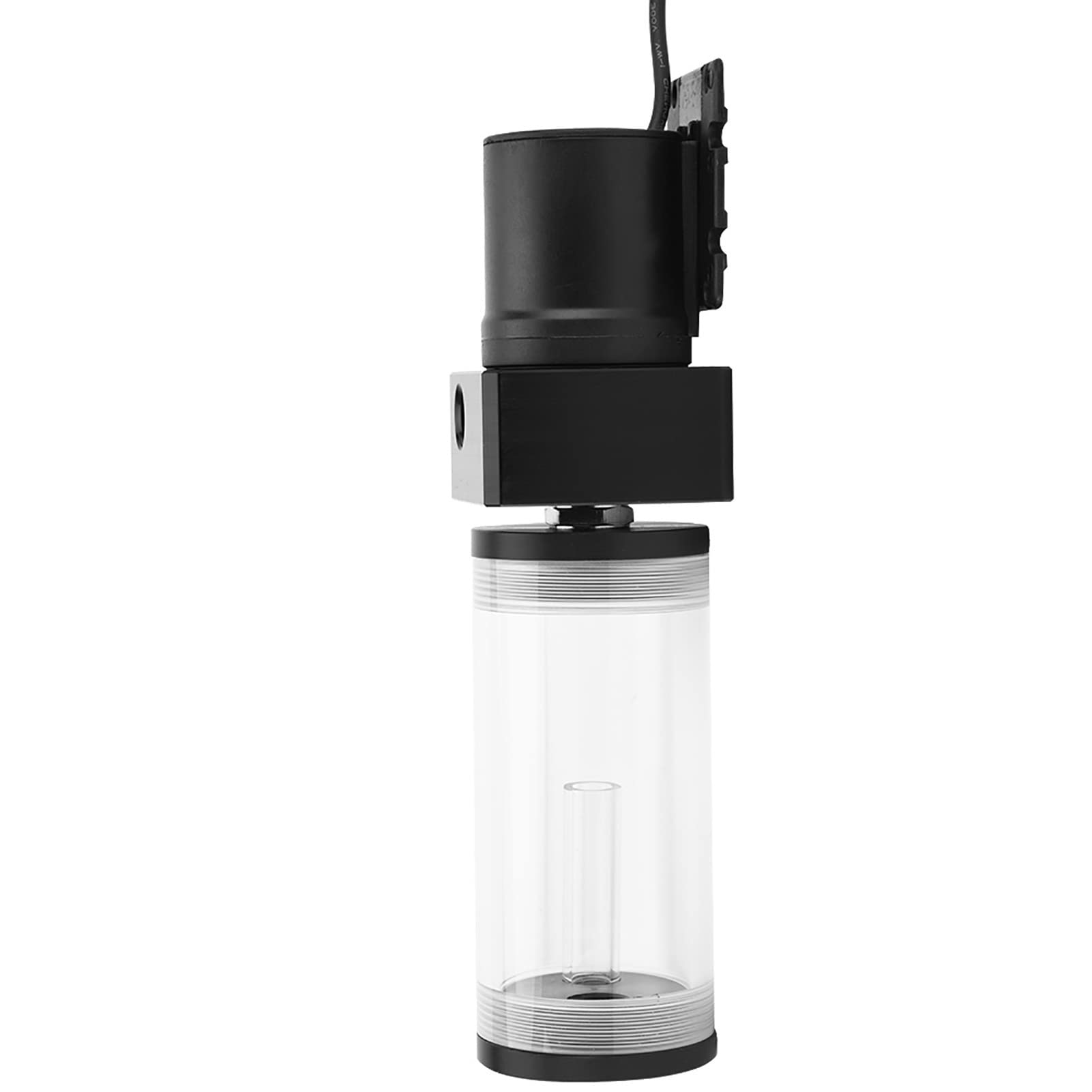 Serbatoio di Raffreddamento Ad Acqua con Cilindro in Acrilico con Pompa da 19 W per Configurazione di Gioco per PC, Design Durevole e Resistente Al Calore (110 mm)