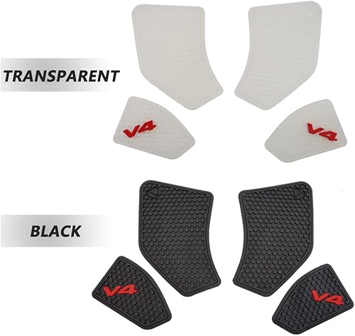 Miniatura 5 de Para Ducati V4 Panigale V4S Streetfighter V4 S 2021 2020 2019 2018 Motorcy Tank Rubber Sticker Protector Cover Knee Tank Pad Calcomanía (negro)