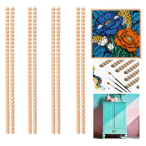 8st Zierleiste Holzperlen, 40cm Zierleisten Holz Leisten, Zierleiste Holz, Holzleisten Wand für DIY Wand Schrank Möbel Regal Fenster Tür Dekoration