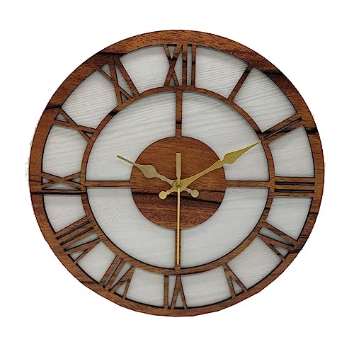 Antiqe Prelam Roman Numer Stylish Wooden Wall Clock for Home Dcor Living RoomSilent Brife Creative Clocks for Bedroom/Office/School Best Gifts -(1-Pcs)