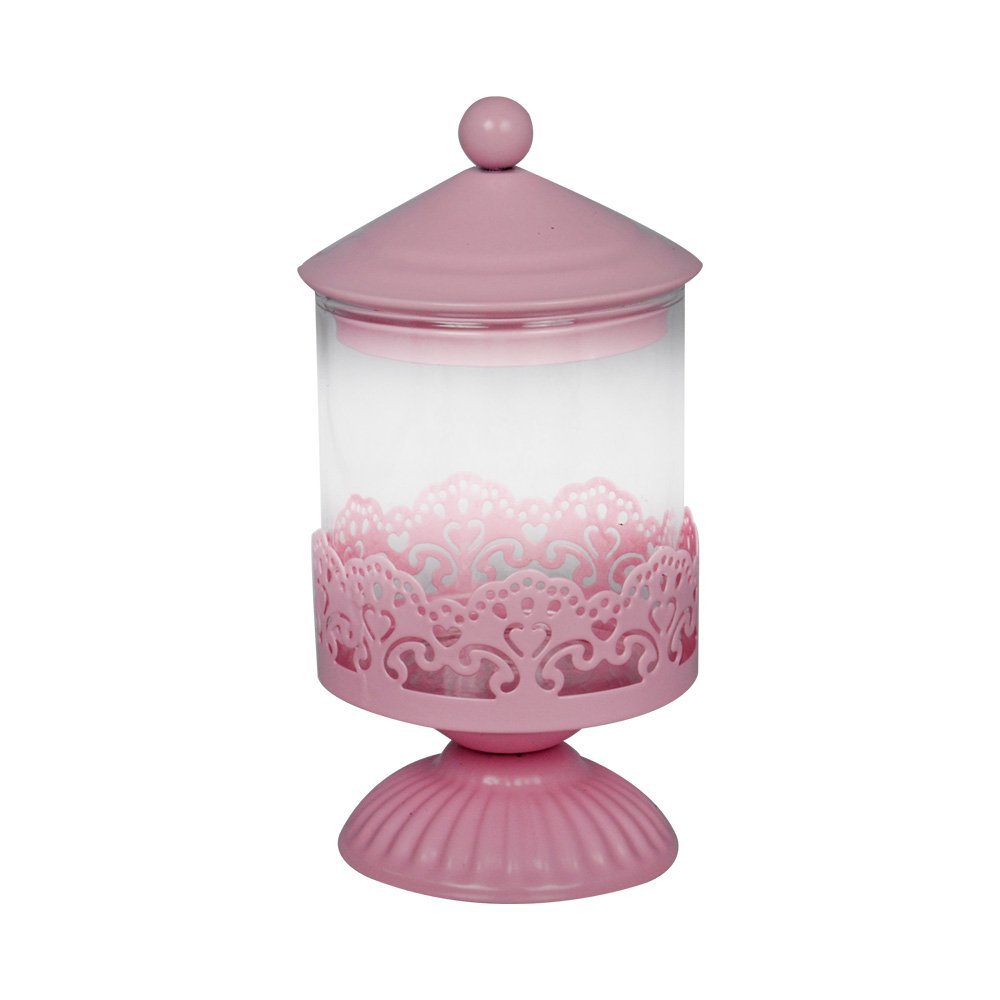 EZ Life Sweets/Candy/Candle Jar with Stand - Pink - Metal & Glass - 1 Pc-image-26