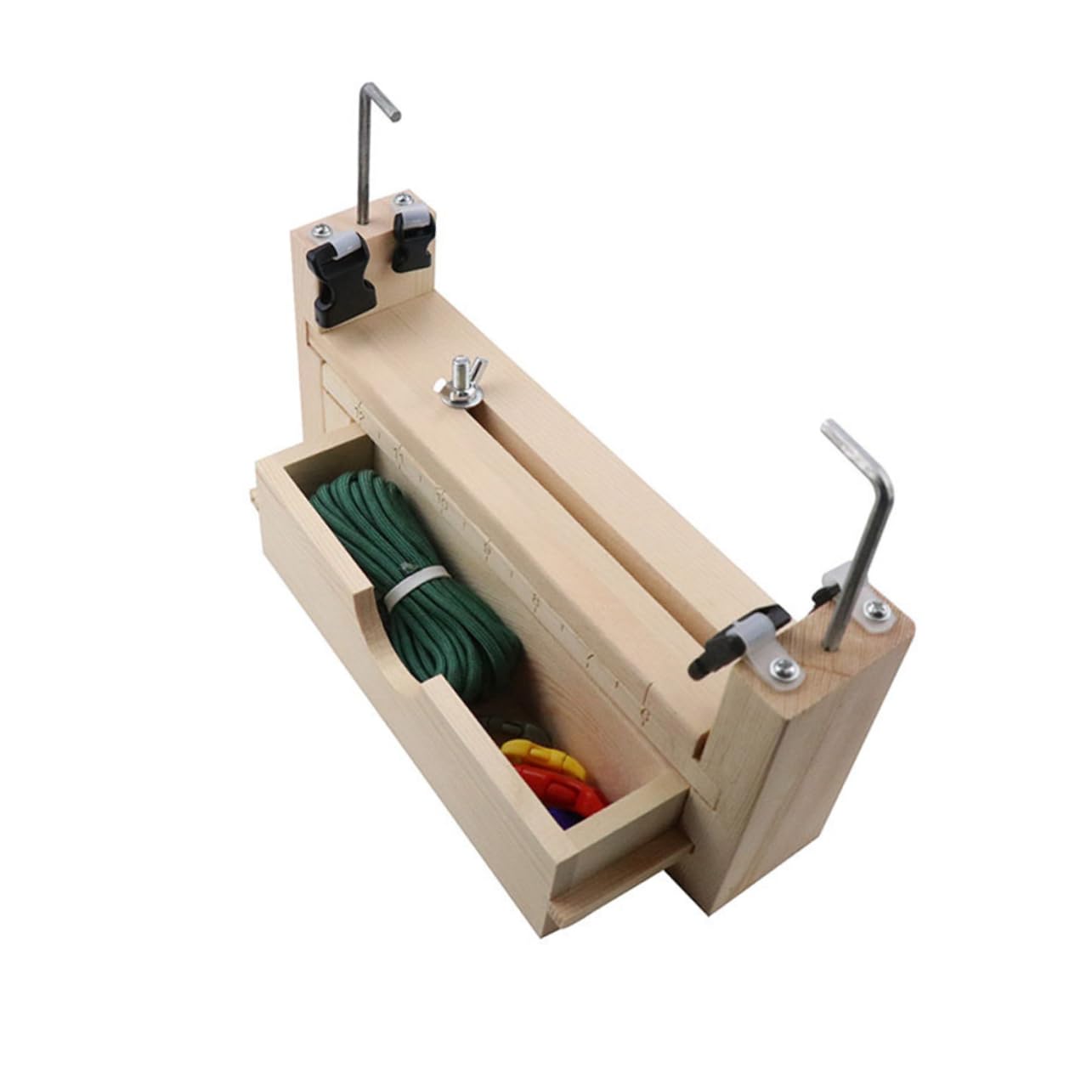 HOMSFOU 2 Sätze Armband Flechtvorrichtung DIY Armband Holzrahmen Kit für Handarbeiten Verstellbare mit Zufälligen Seilfarben für Kreative Bastelprojekte Zufällige Farbe