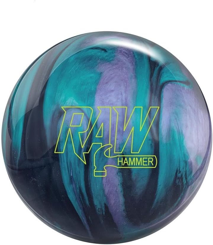 Bowlerstore Products Hammer PRE-DRILLED Raw Hammer Bowling Ball - Black/Purple/Teal Pearl 11lbs