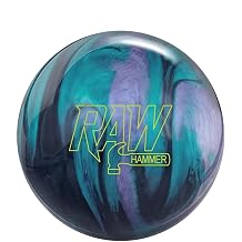 مطرقة منتجات Bowlerstore مطرقة كرة البولينج الخام المحشوة مسبقًا - أسود / بنفسجي / لؤلؤة 15 رطلاً