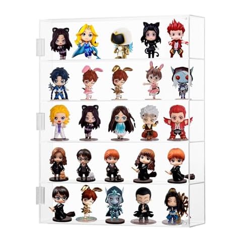 Famard Acrylic Display Case for Collectibles, 5 Tiers Dust-Proof Display Cabinet for Mini Funko Pop Figures, Desktop Clear Action Figure Display Case（Not Wall-mountable） Cover