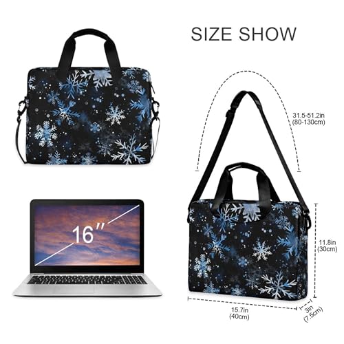 Maletín portátil ALAZA Blue Snowflakes 13-15.6 pulg miniatura 4