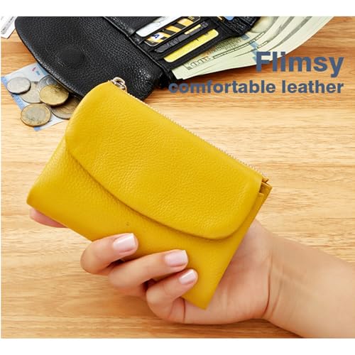 Joyfullygo Wallet, Joyfullygo Unisex Pebble Leather Wallet, Women Slim Wallet, 2025 New Updage Genuine Leather Coin Purse with Rfid, Credit Card Holder (Dark red)3