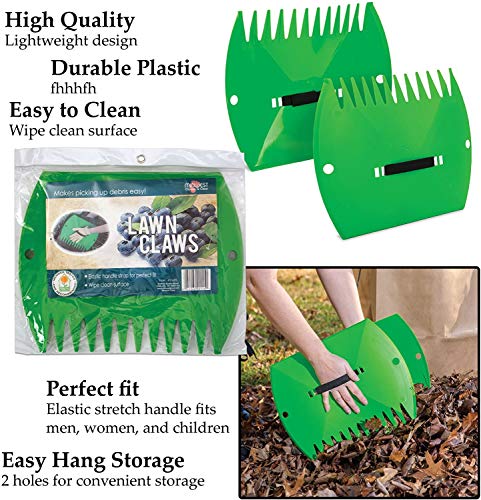 Lawn Claws - Easy and Durable Plastic Garden Hand Rake and Yard Leaf Scoop Tool, 45TAF6 - Thumbnail 3