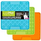 LickiMat Mini Classic Variety 3er Pack für Hunde - Buddy, Schnuller & Playdate - Leckmatten für kleine mittelgroße Hunde & Welpen - Ruhe Angst, Beat Langeweile, Slow Feeder für Leckerlis
