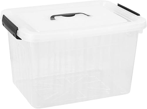 Miniatura 9 de Caja de almacenamiento de plástico de 12 cuartos de galón, contenedor de almacenamiento con asa, 1 paquete