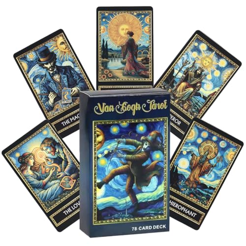 JAWUZ Cartas de tarô, cartas de tarot bonitas, tarot para iniciantes, Van Gogh Sonnenblumenn, a