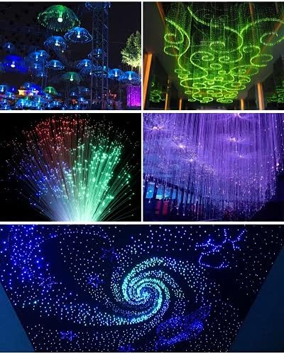 DEWEL Car Home Fibre Optic Star Ceiling Light Kit, 16W RGBW Engine + 150pcs 0.75mm 2m Optical Fibres + 28 Keys Remote Control for Ceiling Sensory Room Decor