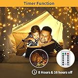 Hoteril LED USB Lichtervorhang 2.4mx1.8m, Lichterketten vorhang mit 8 Modi mit Fernbedienung Timer, IP65, verstellbare Helligkeit Lichterkettenvorhang für Deko, Garten, Pavillon, Party, Schlafzimmer