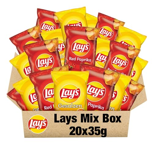 Lays Mini Chips Mix 20x35g Salted & Red Paprika Kleine Knabberpacks ideal für unterwegs Partys & Snackpausen Praktischer Vorratspack