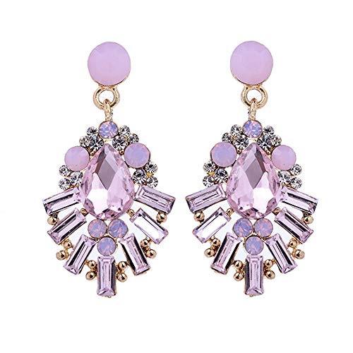 Preisvergleich Produktbild Ellepigy Persönlichkeit Luxuriöse Ohrring Geometrische Ohrstecker Partei Schmuck Zubehör für Frauen, Lila