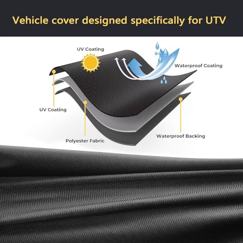 Image of generic utv Cover Compatible with Kawasaki Teryx 2014-2021 2 Seater,210D Outdoor car Cover,Snowproof,Windproof and Rainproof,All-Weather Protection,with Reflective Strips(Black)