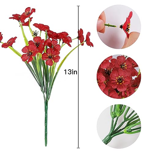 Image of AmyHomie 20 PCS Artificial Flowers for Outdoors, UV Resistant Fake Plants