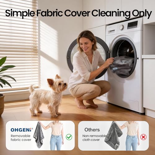 OhGeni Orthopedic Dog Bed Couch Cat Sofa for Small Sized Pets with Memory Foam, Machine-Washable Waterproof Removable Cover, Soft Comfortable Fabric, 22-inch (Gray) by OhGeni - Image 5
