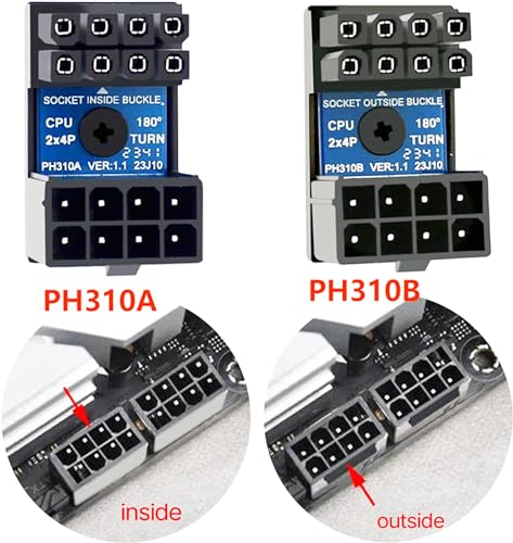 Adaptador de alimentación CPU 8 pines con giro 180 grados miniatura 2