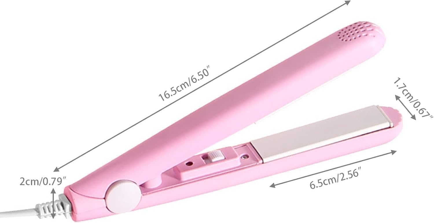 Mini Hair Curler, Ceramic Hair Curler for Short Hair Fine Hair, 2 in 1 Mini Ceramic Curler, Hair Styling Tools (Purple)