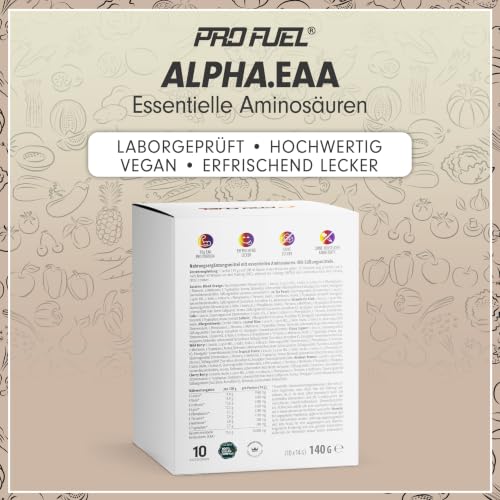 EAA Probierpaket 10x14g EAA Pulver, 10 leckere Geschmacksrichtungen in einem Mix-Pack, EAA Drink Pulver Proben als Probierset, alle 8 essentielle Aminosäuren als Amino Workout Drink, 100% vegan