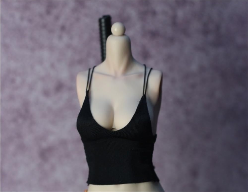T-shirt noir 1/6 pour customiser vos figurines de collection 30 cm