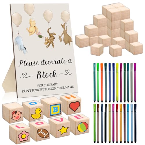 Winnie Baby Blocks for Baby Shower Party, 55Pcs...