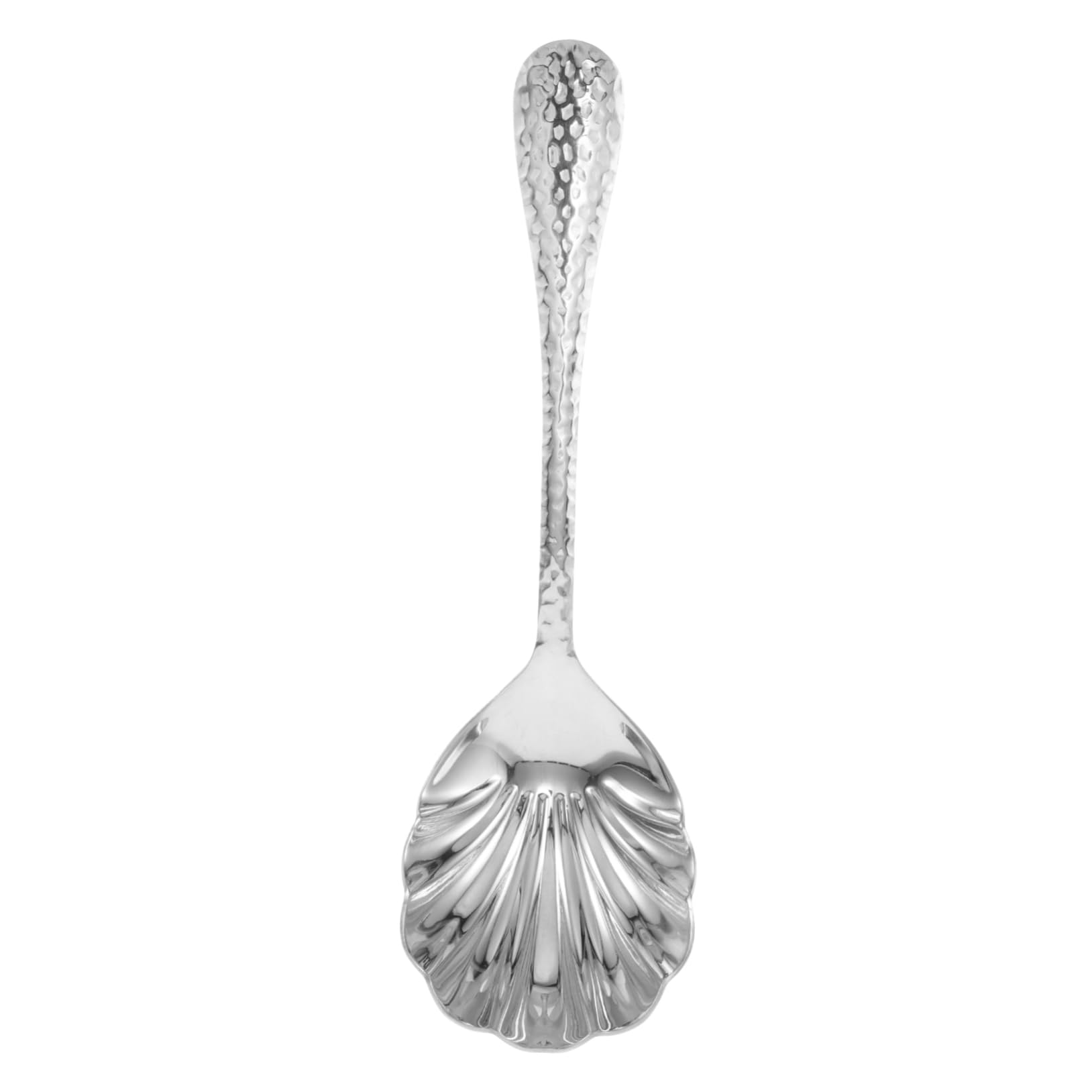 Cabilock Large Stainless Steel Serving Spoon Kitchen Utensil Hammered Design Stirring Tea Mixing Elegant for Desserts