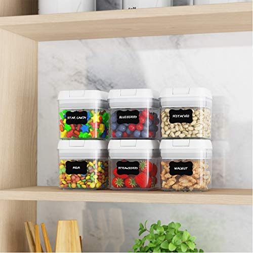 6 Pack Airtight Food Storage Container Set, Kitchen and Pantry Containers, BPA Free Containers, Keep Food Fresh, Dry and Organized, All Same Size 0.5L Each, with Improved Lids, Labels and Marker