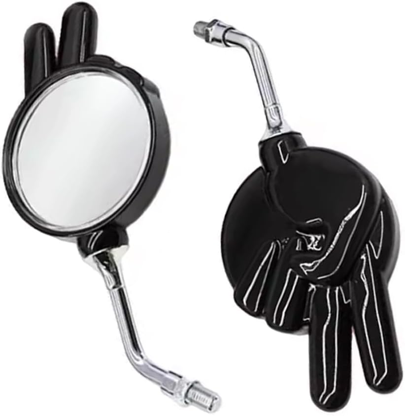Motorcycle Victory Gesture Side Mirrors, Bar End Rear View Mirrors, Compatible with Various Motorcycle Using Standard 10 mm Side Mirror Screws, 2 PCS(Red)