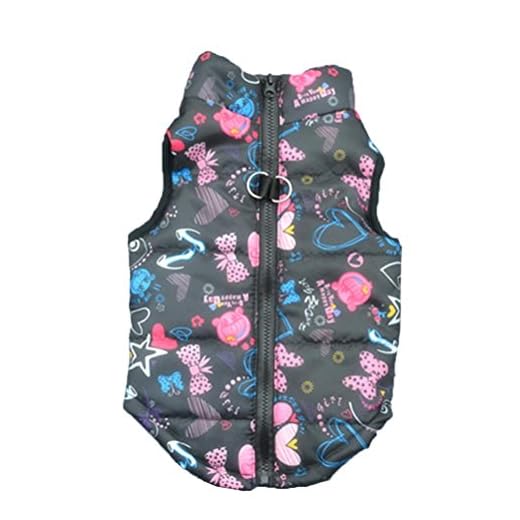 Ropa para MascotasRopa de Camuflaje de Mascota Perros Ropa de Invierno de Mascotas pequeñas Abrigos Ropa Chaleco Chaqueta de Mascotas (Negro, S)